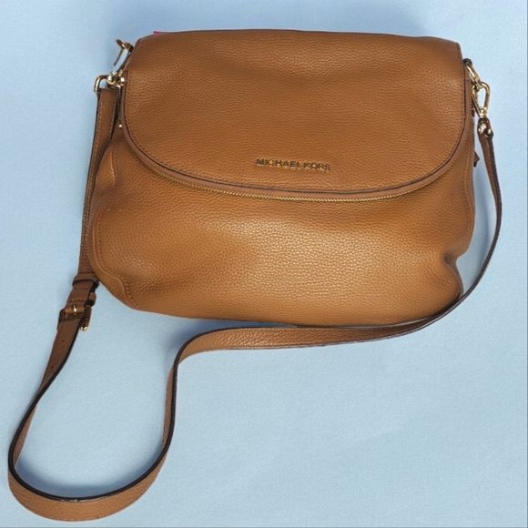 Michael Kors Handbags - Michael Kors Tassel Brown Pebbled Leather Handbag Gold-Tone Hardware Bag Purse